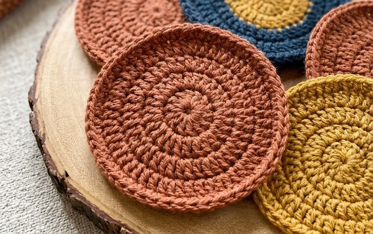 Crochet Coaster Set - cozyyarnvibes.com