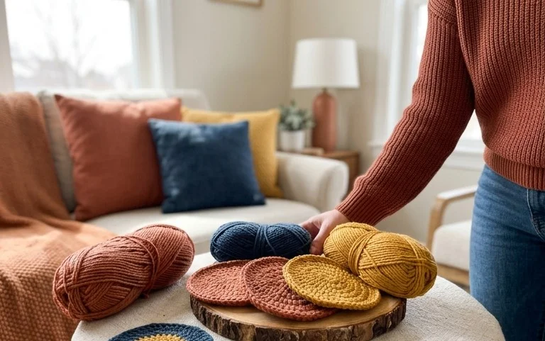 Crochet Coaster Set - cozyyarnvibes.com